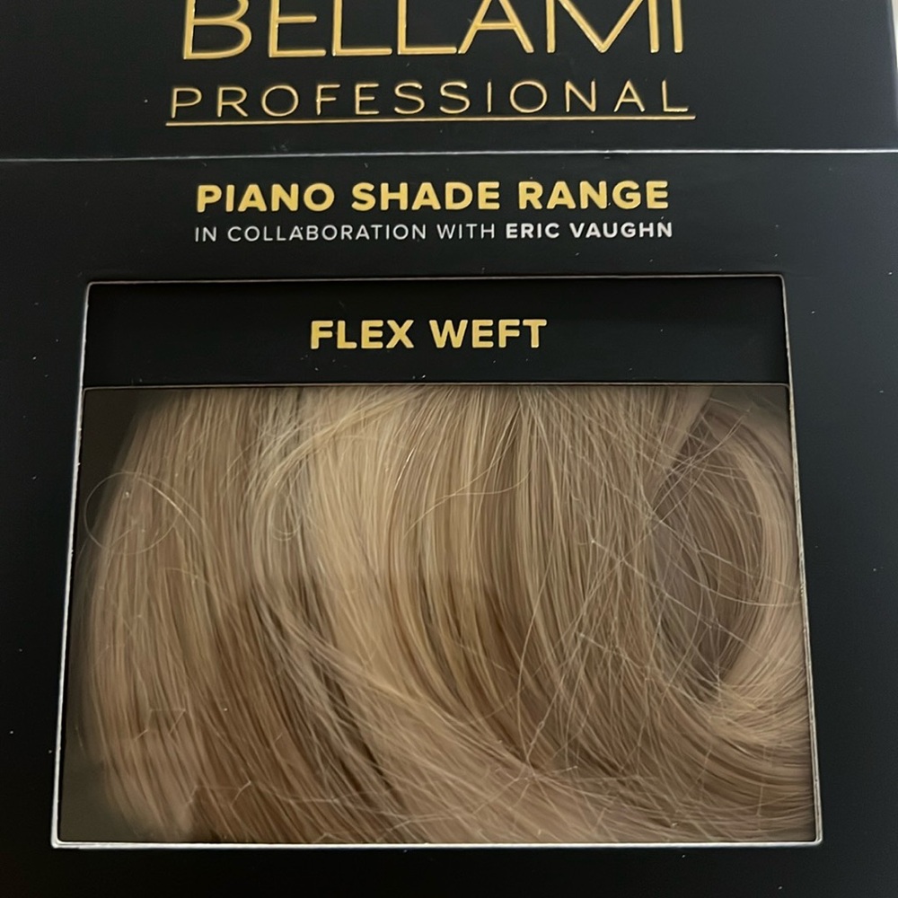 SEALED Bellami extensions 16” white truffle flex weft